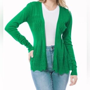 Design by Olivia Cardigan Women's‎ 3XL Open Front Casual Comfy Retro 90s Y2K